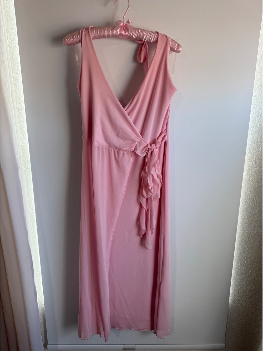 See You Monday Women’s Pink Wrap Maxi Dress Size XL-L NWT - Picture 2 of 8